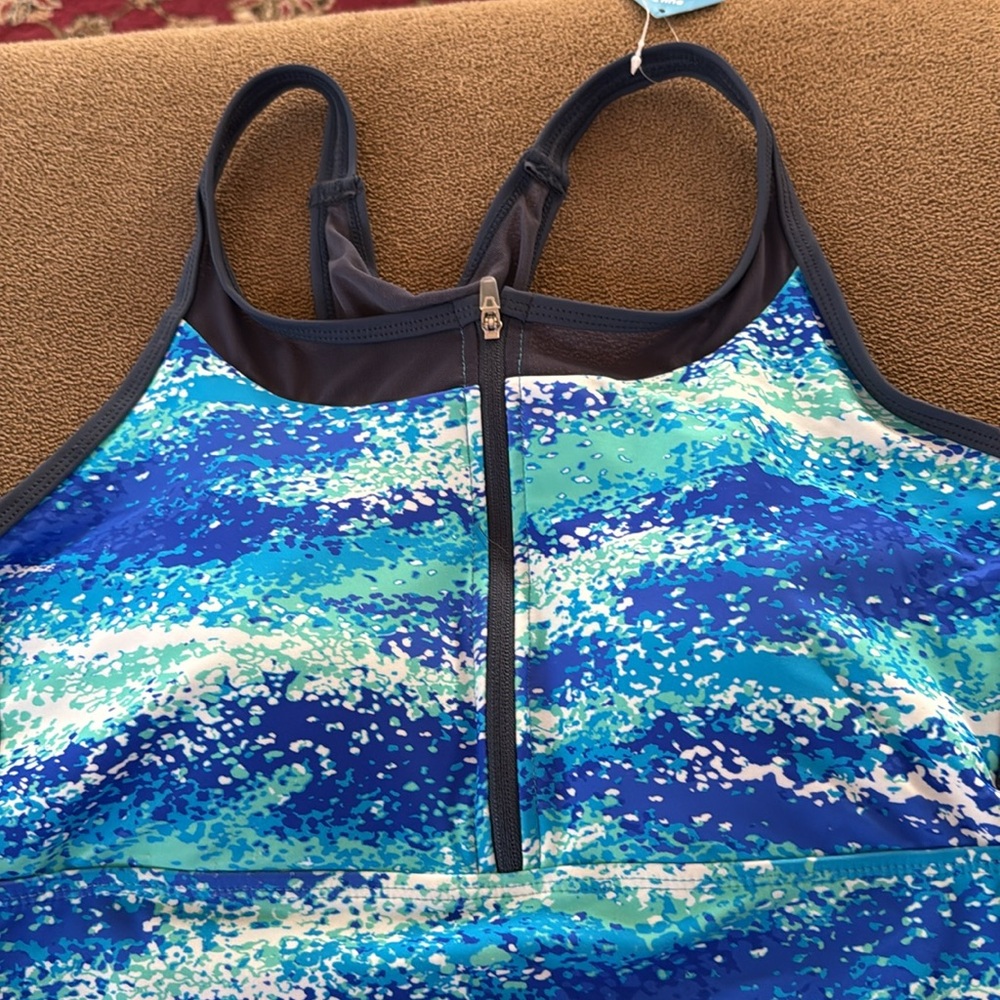 Free Country Tankini Swimsuit Top Zip (TD) - Picture 2 of 4